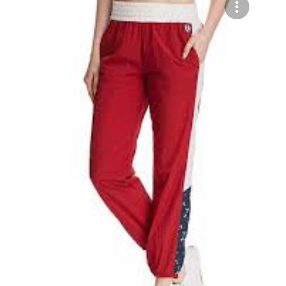 Juicy Couture Size XS Red Colorblock‎ Jogger Ankle Wind Track Athletic Pants